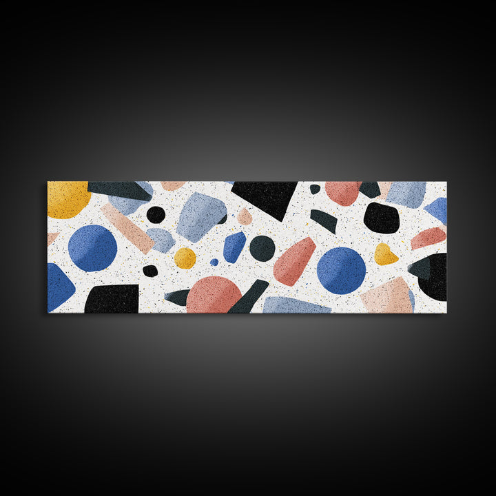 Pastel Memphis Shape Canvas Print, Mid Century Modern Decor, Colorful Abstract Wall Art, Retro Geometric Poster, MCM Art