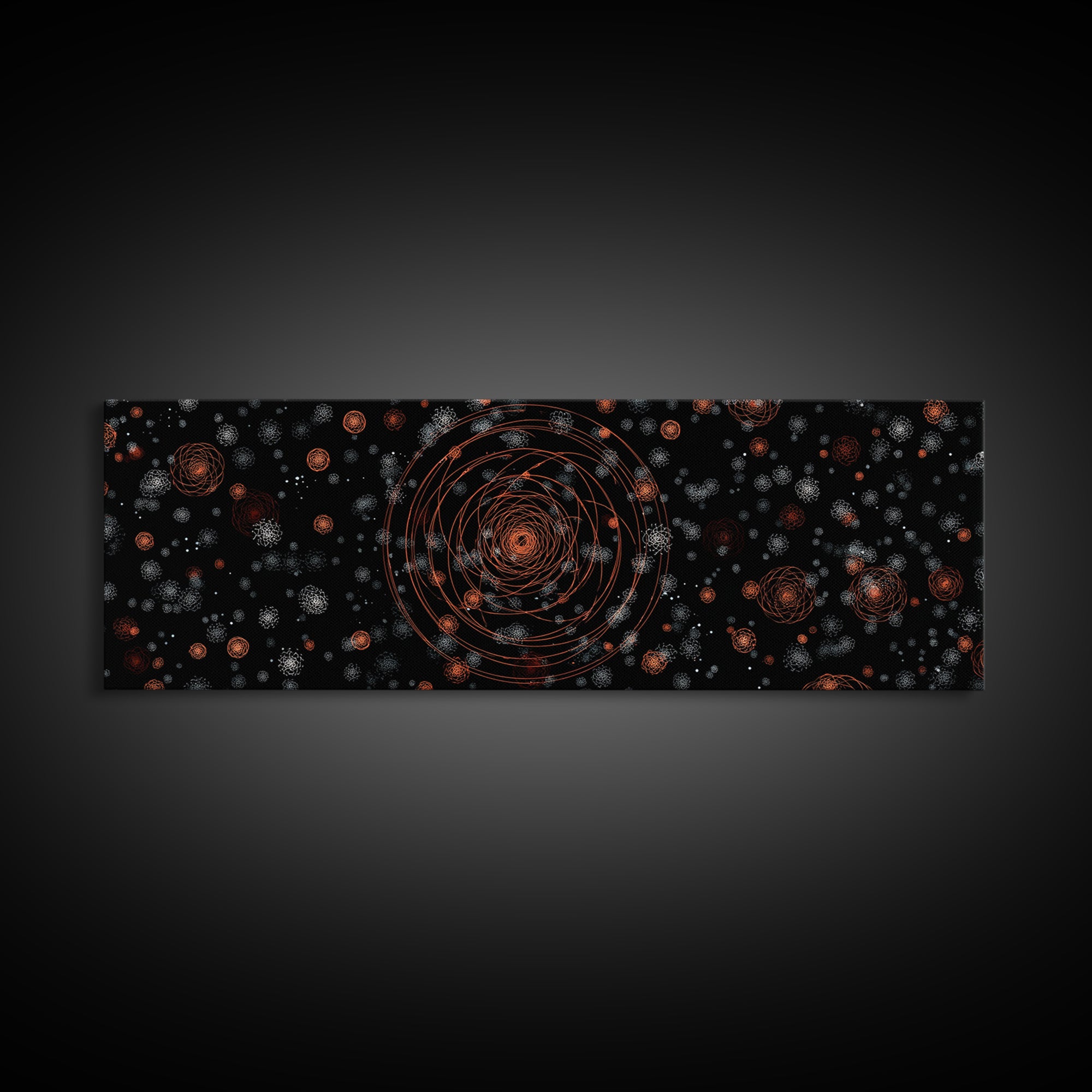 Copper Atomic Spiral Pattern Wall Art, Mid Century Modern Abstract Print, Retro Space Decor, MCM Living Room Poster, Home Decor