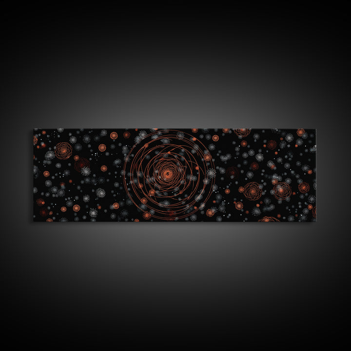Copper Atomic Spiral Pattern Wall Art, Mid Century Modern Abstract Print, Retro Space Decor, MCM Living Room Poster, Home Decor