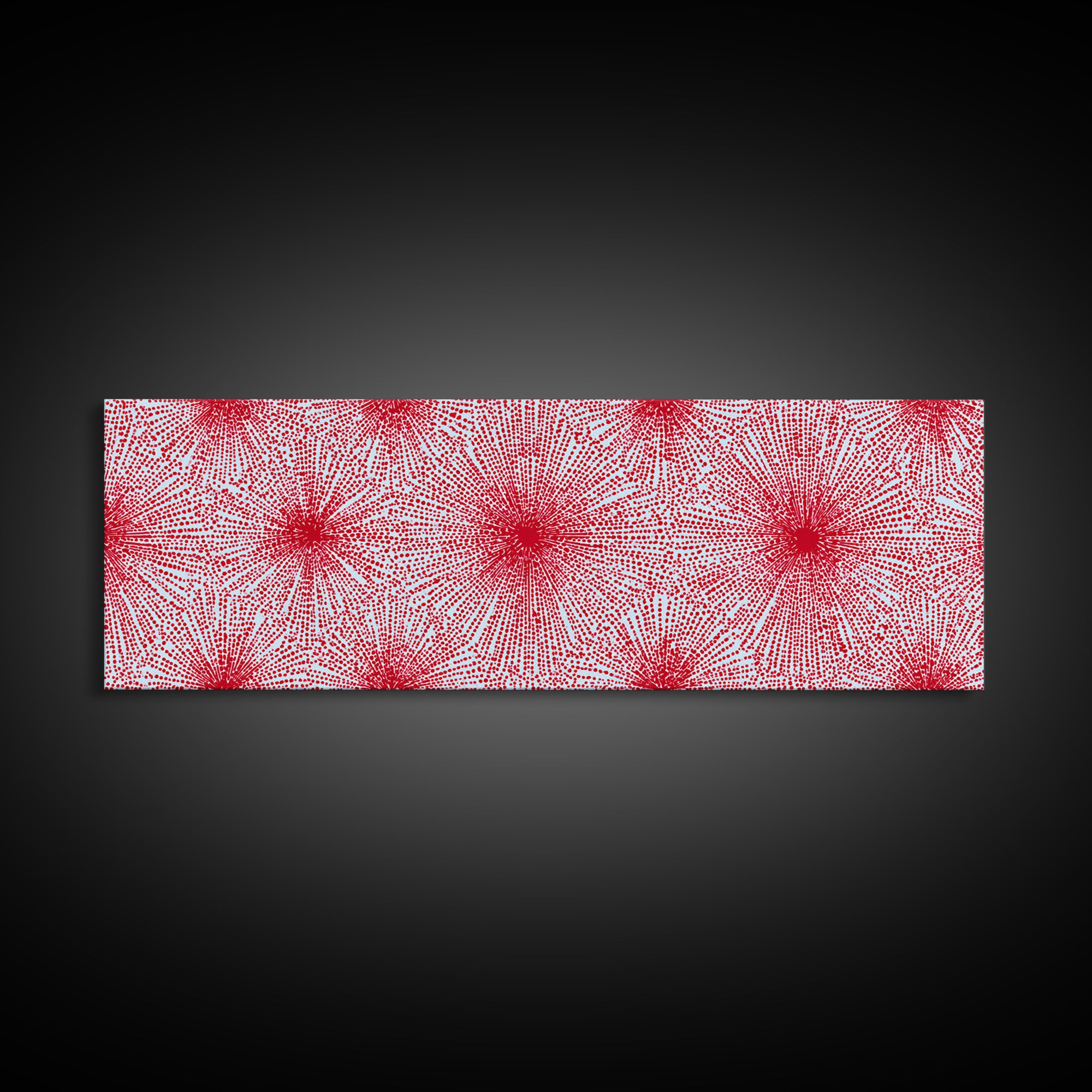 Red Pink Radiating Starburst Canvas Print, Mid Century Modern Wall Art, Bold Geometric Pattern, Retro Maximalist Decor Poster