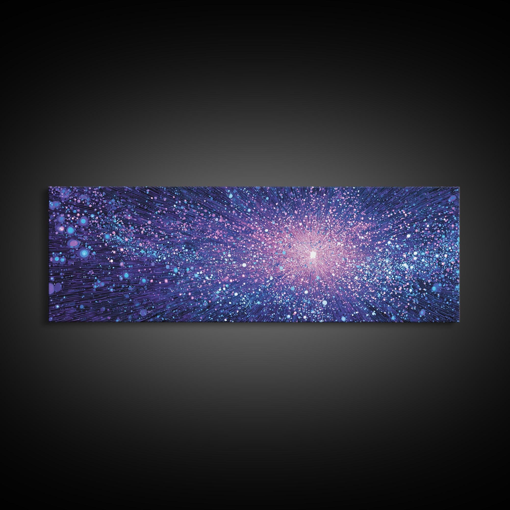 Purple Blue Cosmic Starburst Wall Art, Modern Abstract Art Print, Space Poster, Galaxy Decor, Vibrant Home Office Art Gift