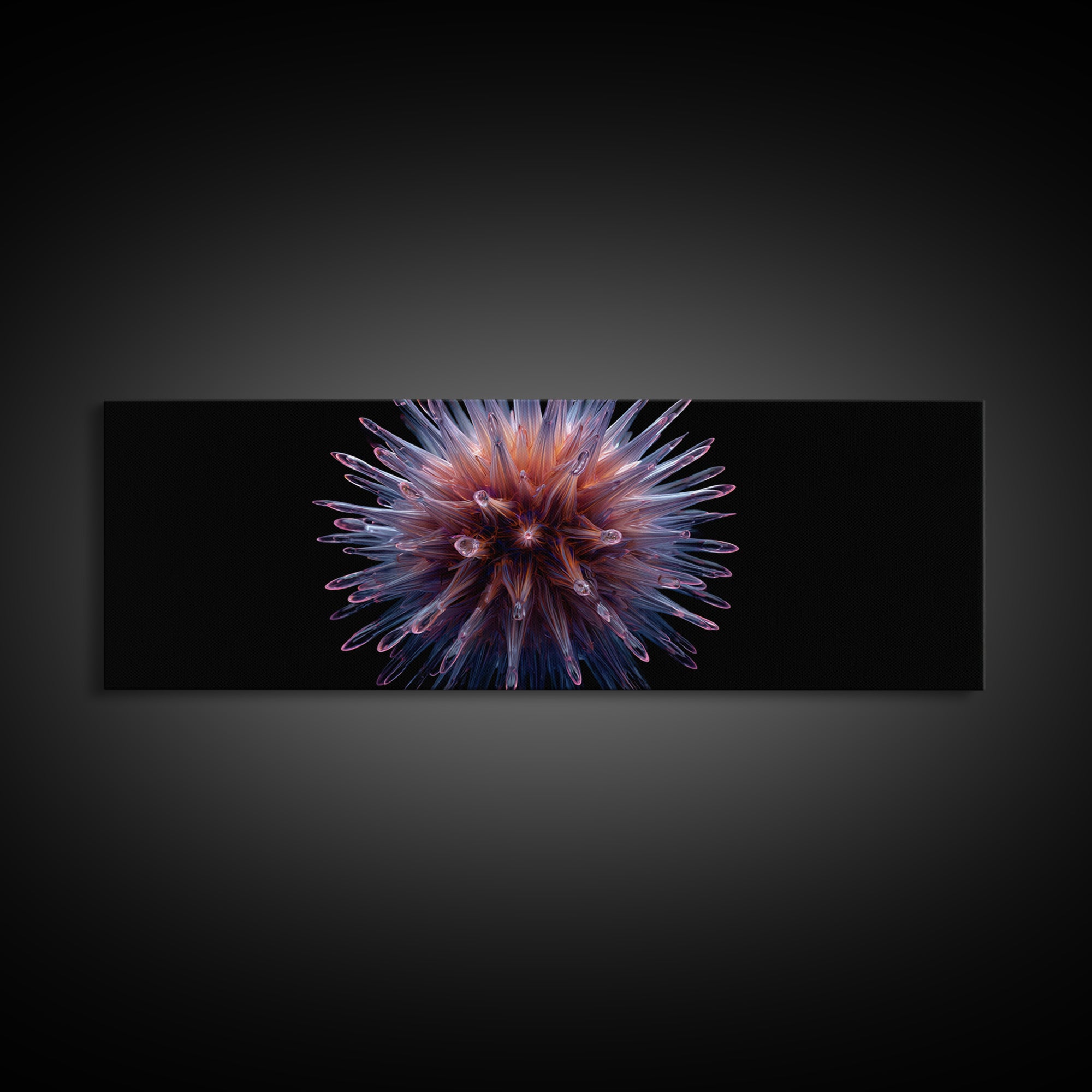 Purple Glass Sea Urchin Starburst Wall Art, Modern Abstract Art Print, Space Abstract Art, Vibrant Retro Decor, Bedroom Art