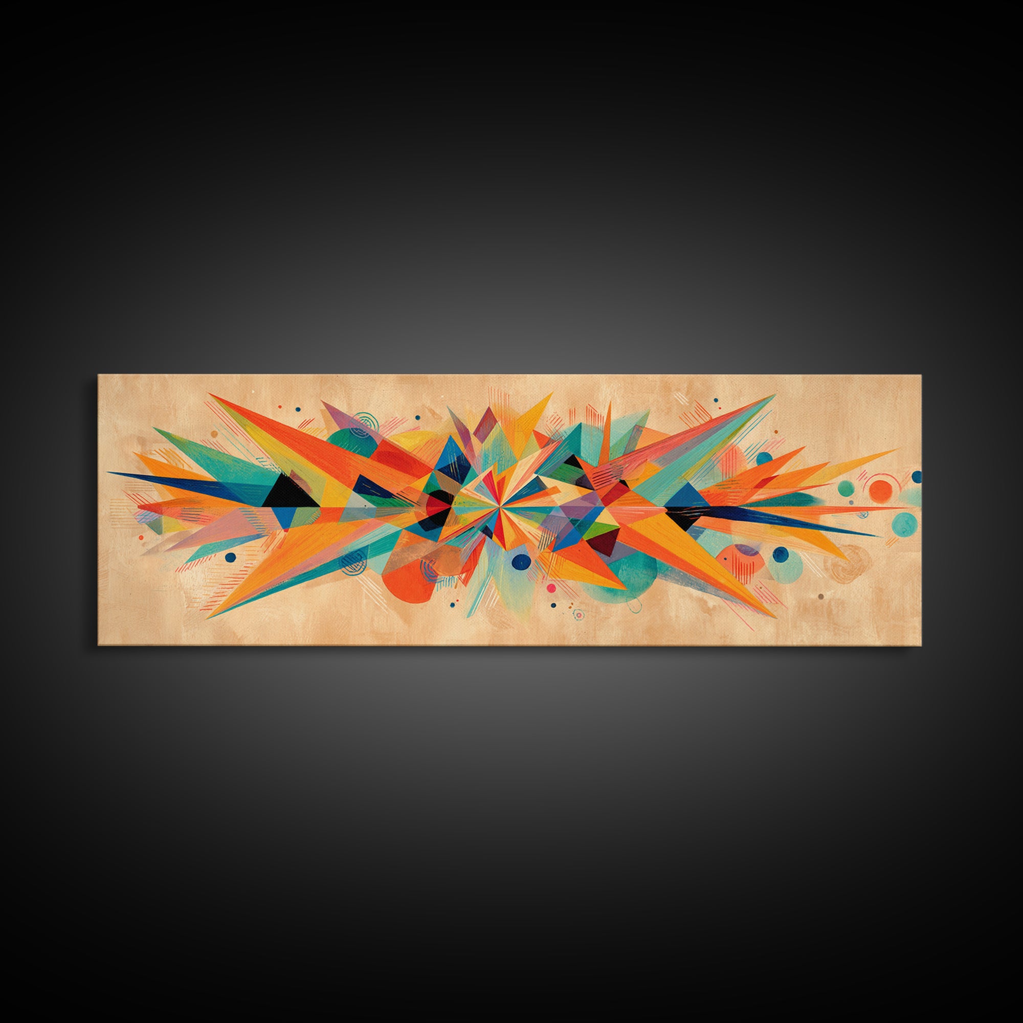Colorful Geometric Starburst Wall Art, Abstract Midcentury Modern Art Print, Bauhaus Poster, Bold MCM Living Room Wall Decor