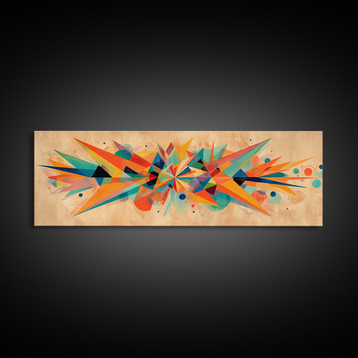 Colorful Geometric Starburst Wall Art, Abstract Midcentury Modern Art Print, Bauhaus Poster, Bold MCM Living Room Wall Decor