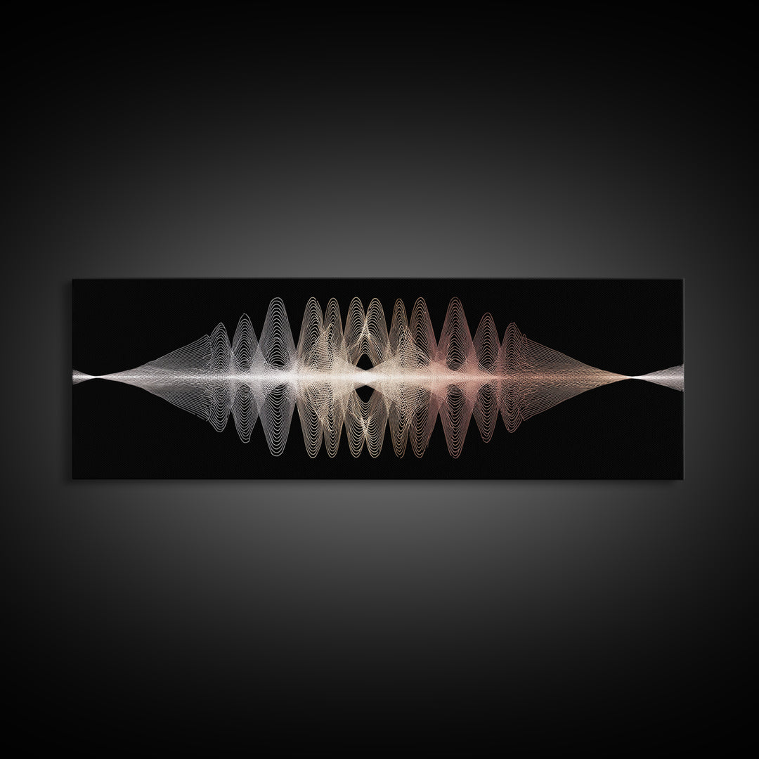 Minimal Monochrome Waveform Canvas Print, Midcentury Modern Wall Art, Abstract Line Poster, Neutral Geometric Home Decor
