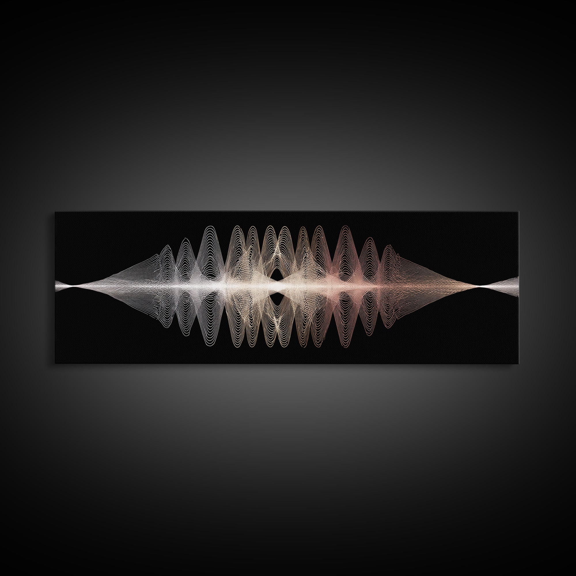 Minimal Monochrome Waveform Canvas Print, Midcentury Modern Wall Art, Abstract Line Poster, Neutral Geometric Home Decor