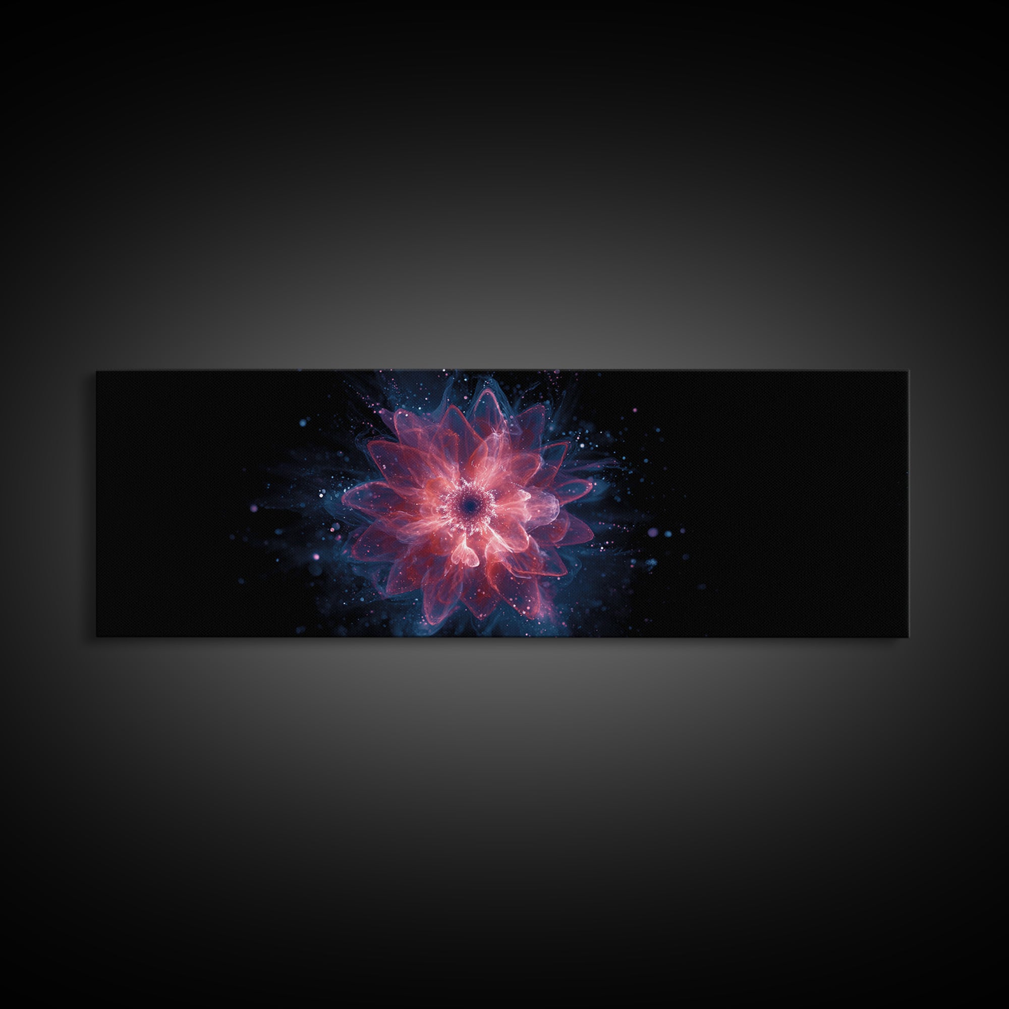 Glowing Pink Cosmic Blossom Wall Art, Modern Abstract Art, Digital Art Print, Space Abstract Art, Trendy Bedroom Wall Decor