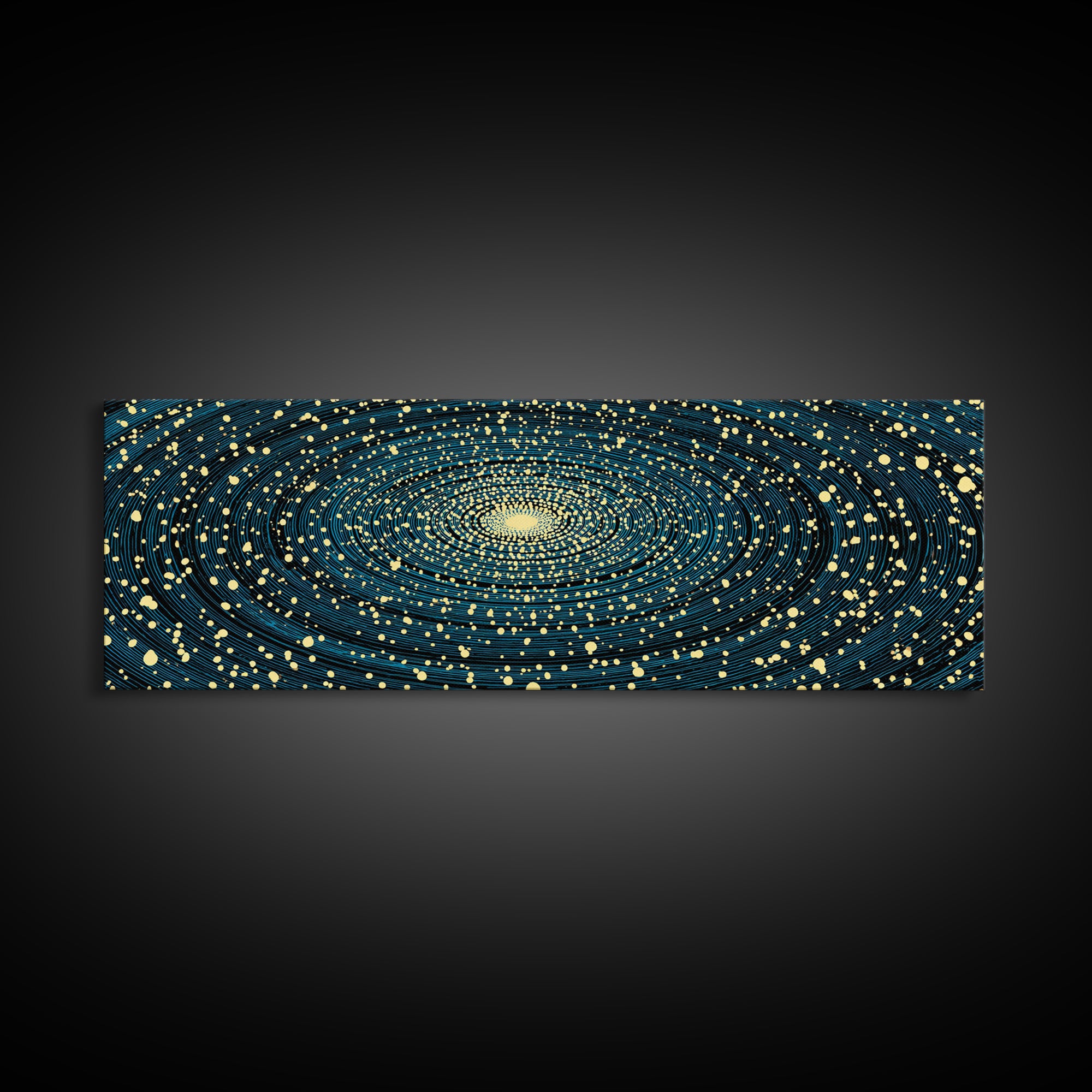 Gold And Teal Spiral Galaxy Wall Art, Modern Abstract Art Print, Cosmic Space Poster, Geometric Office Decor, Large Canvas Print
