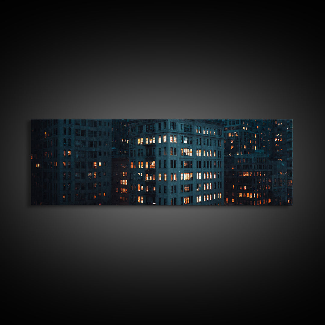 Moody High Rise Office Windows Wall Art, Urban Cityscape Print, Modern Architecture Poster, Industrial Home Office Decor