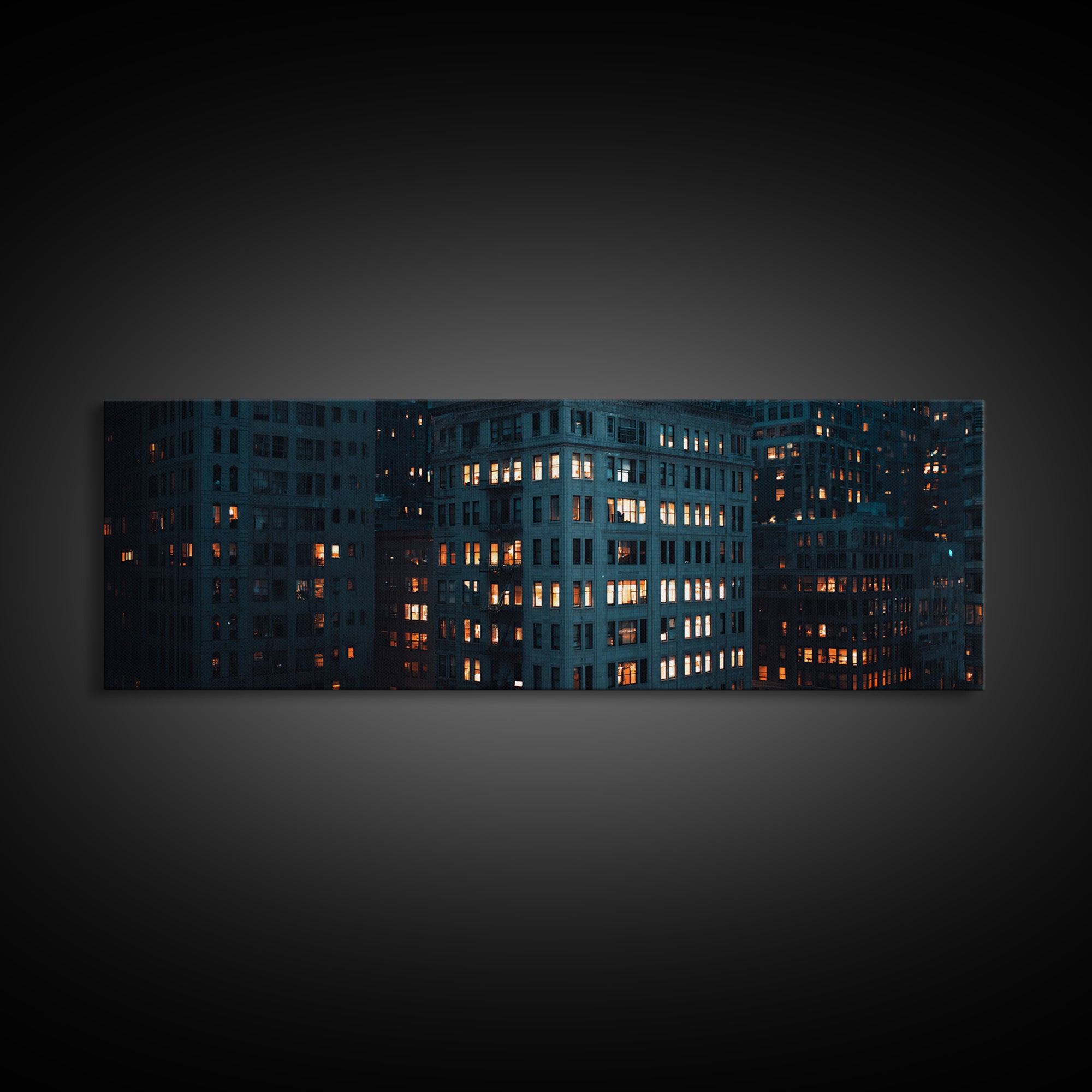 Moody High Rise Office Windows Wall Art, Urban Cityscape Print, Modern Architecture Poster, Industrial Home Office Decor