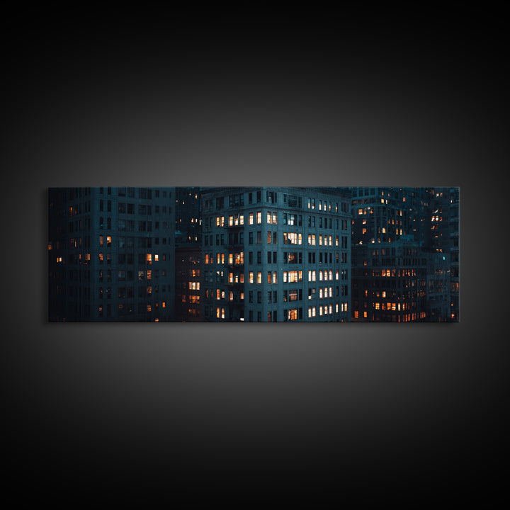 Moody High Rise Office Windows Wall Art, Urban Cityscape Print, Modern Architecture Poster, Industrial Home Office Decor