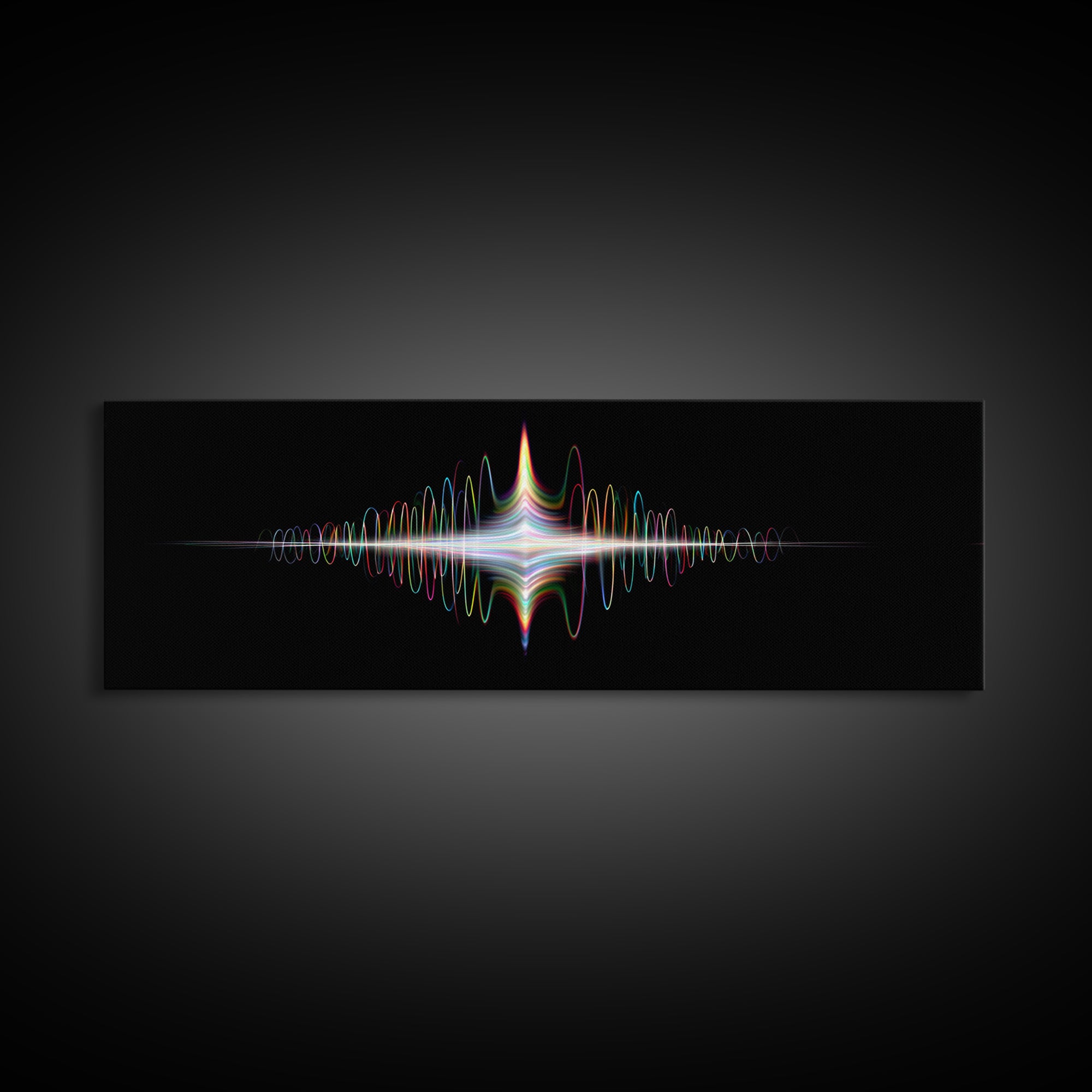Prismatic Light Waveform Wall Art, Modern Digital Art Print, Abstract Sound Wave Poster, Futuristic Home Office Wall Decor