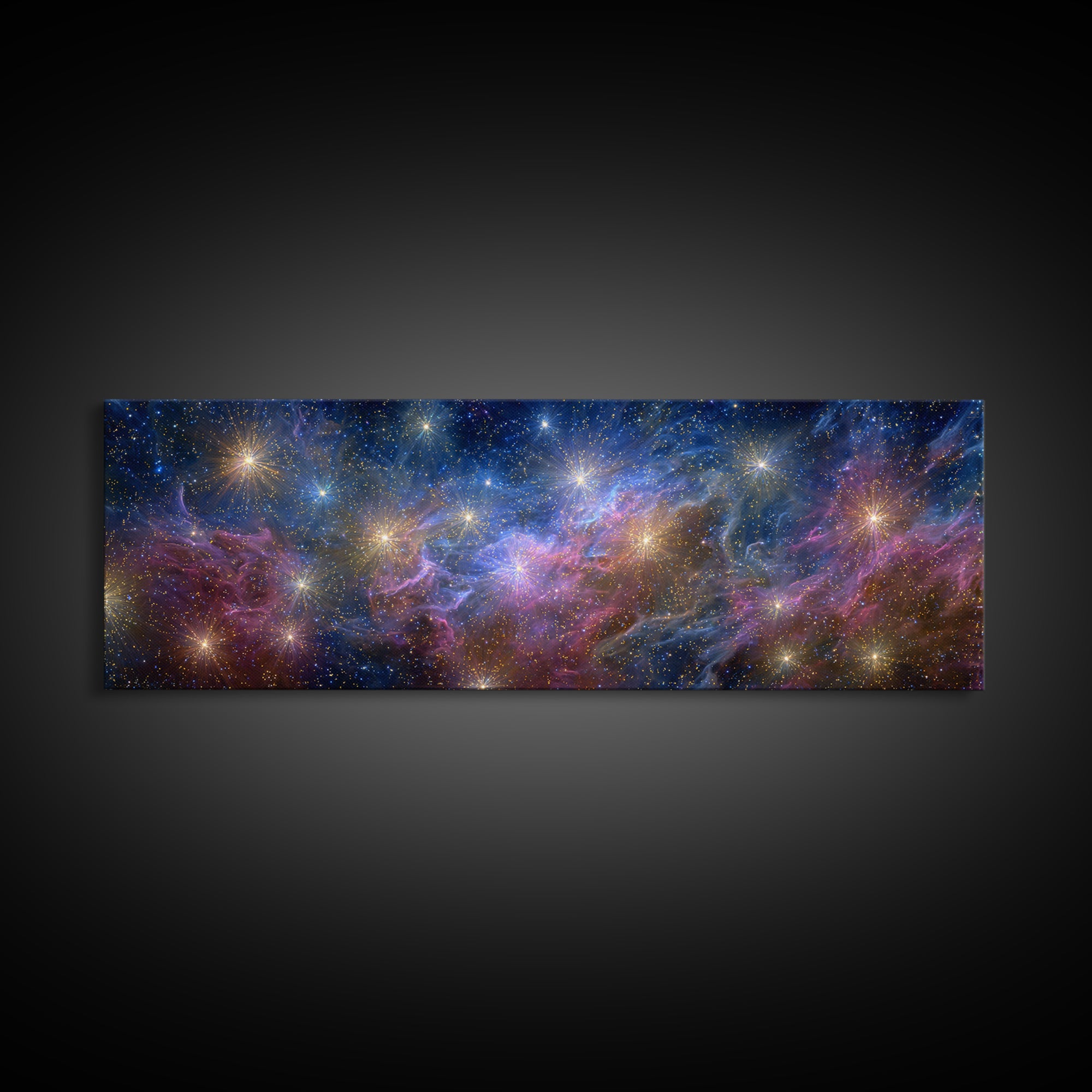 Cosmic Nebula Starfield Wall Art, Colorful Space Abstract Art Print, Modern Galaxy Poster, Scenic Home Office Decor Gift
