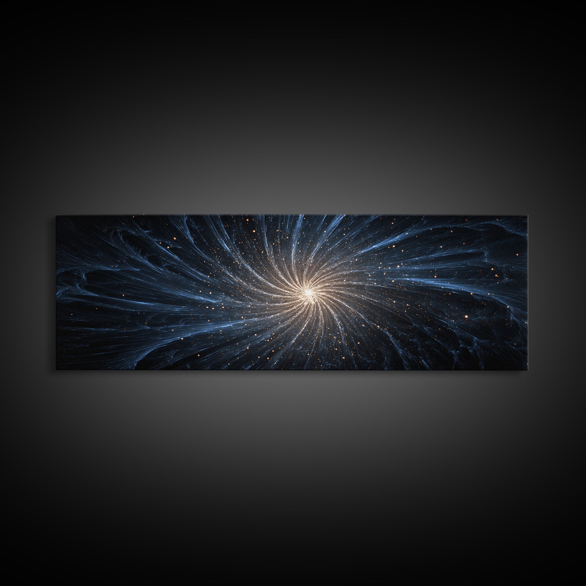 Blue White Spiral Galaxy Canvas Print, Cosmic Modern Wall Art, Space Abstract Art, Starry Night Decor, Large Sci Fi Poster