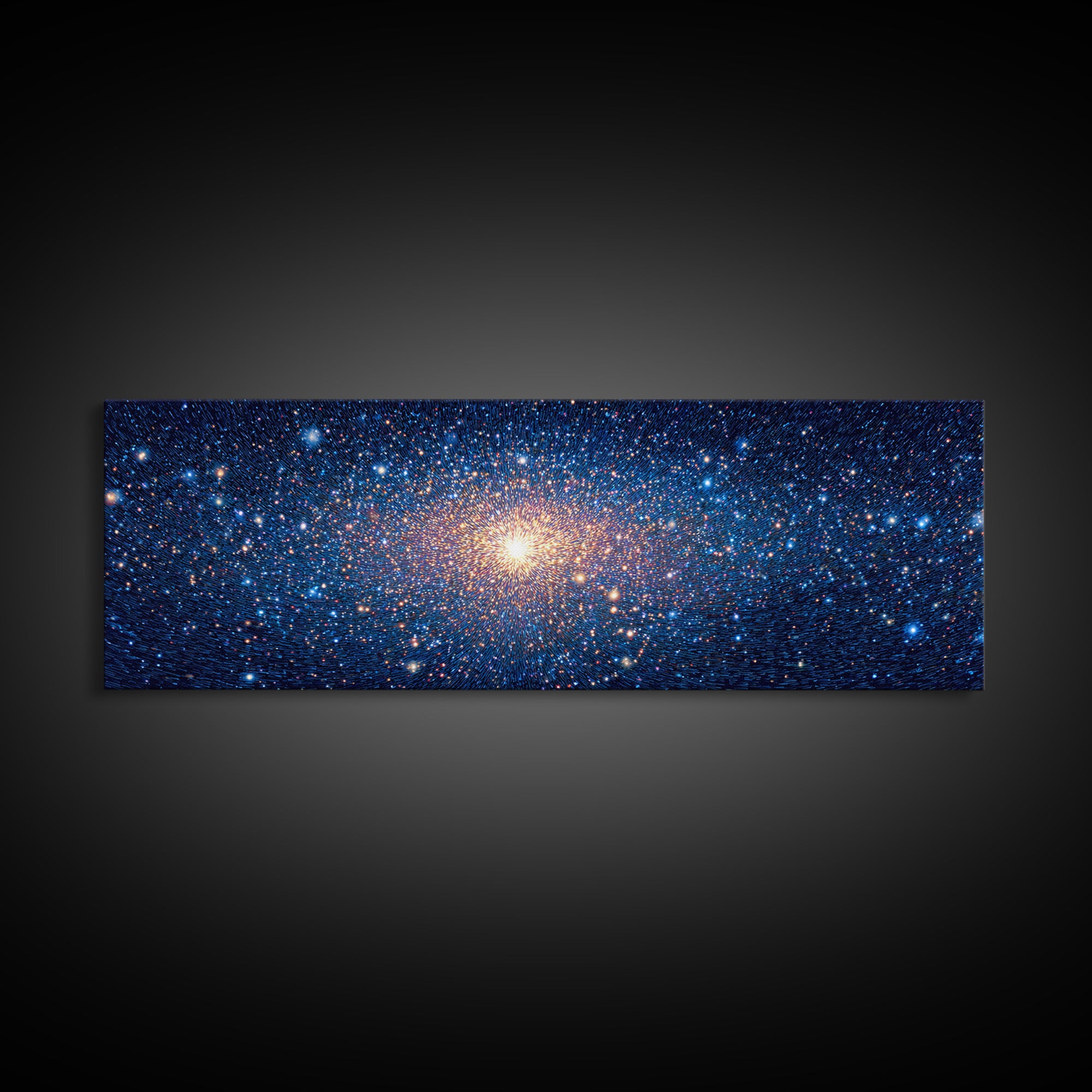 Blue Galaxy Star Cluster Wall Art, Cosmic Modern Canvas Print, Space Abstract Art, Starry Bedroom Decor, Large Poster Print