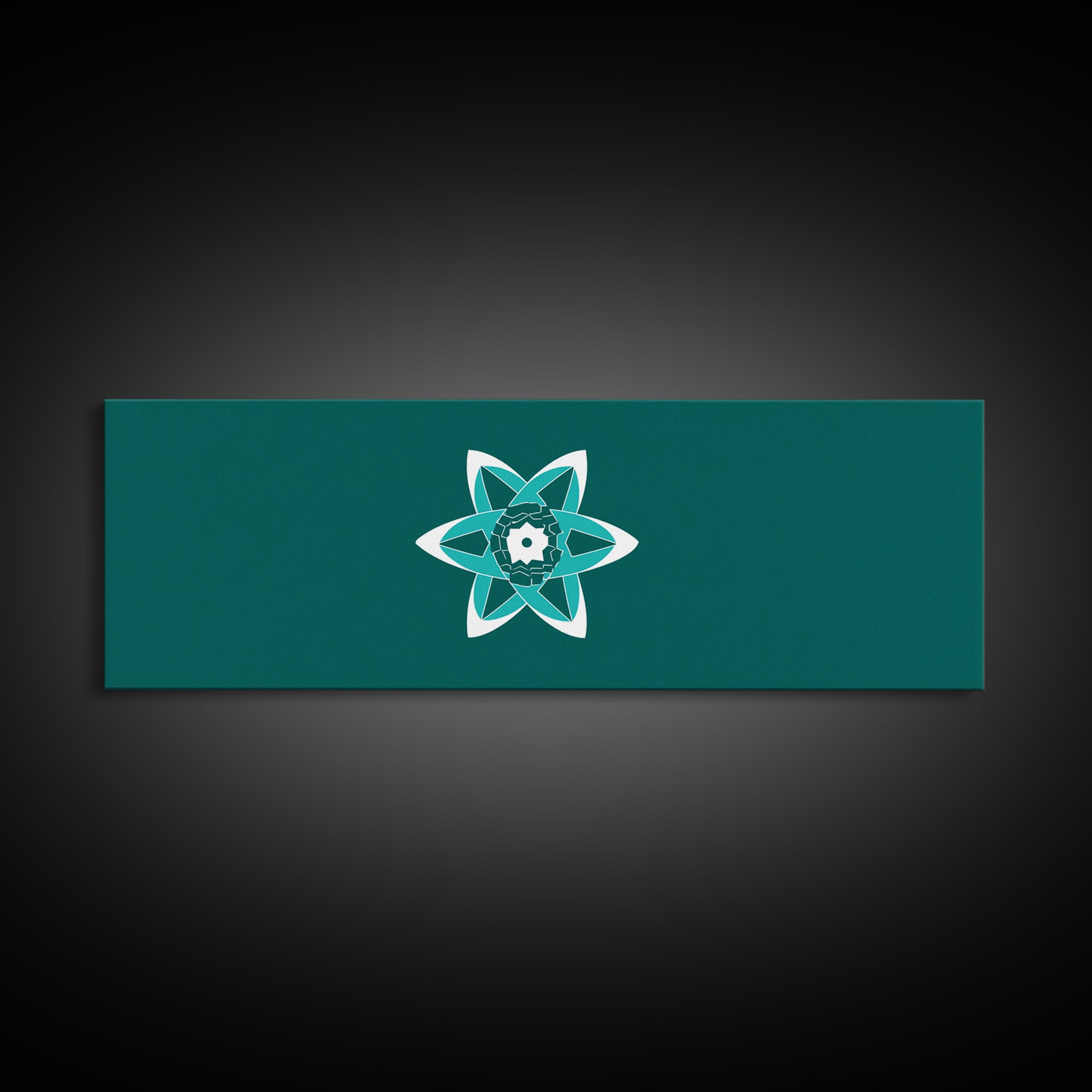 Minimal Teal Atomic Flower Wall Art, Mid Century Modern Abstract Art, MCM Wall Decor, Space Abstract Art, Digital Art Print