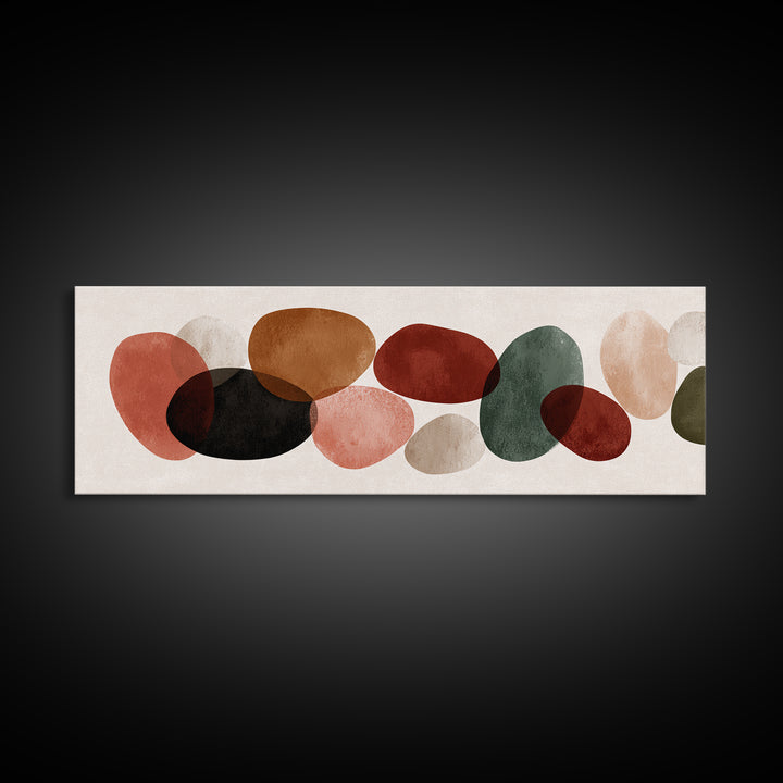 Translucent Earth Tone Oval Shapes Wall Art, Modern Abstract Art Print, Neutral Living Room Decor, Organic Minimalist Poster