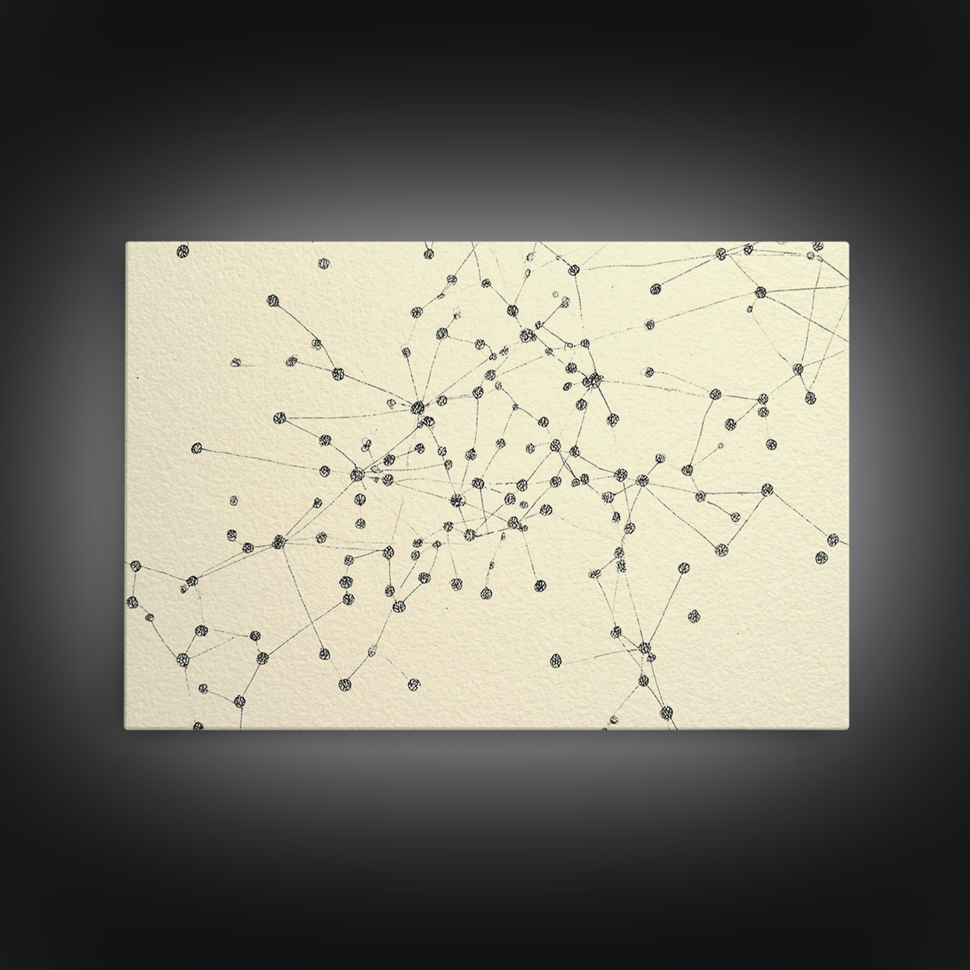 Minimal Network Dots And Lines Wall Art, Geometric Abstract Print, Modern Minimalist Decor, Science Poster, Office Wall Decor
