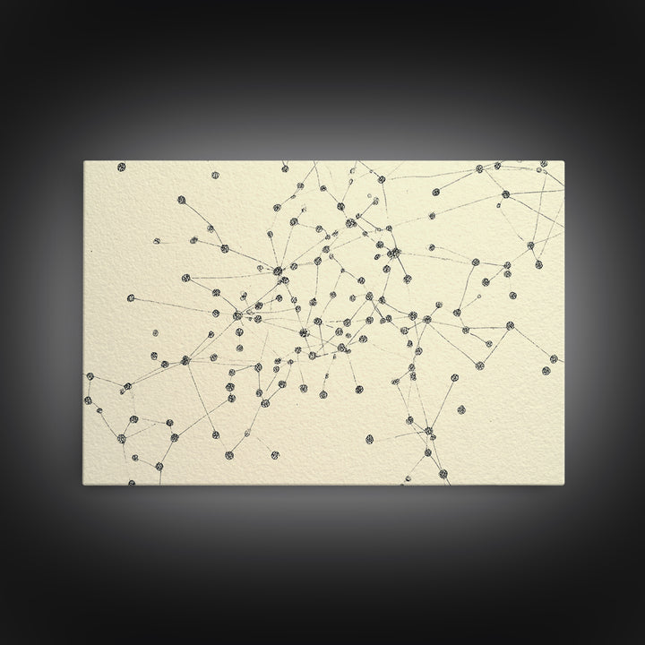 Minimal Network Dots And Lines Wall Art, Geometric Abstract Print, Modern Minimalist Decor, Science Poster, Office Wall Decor