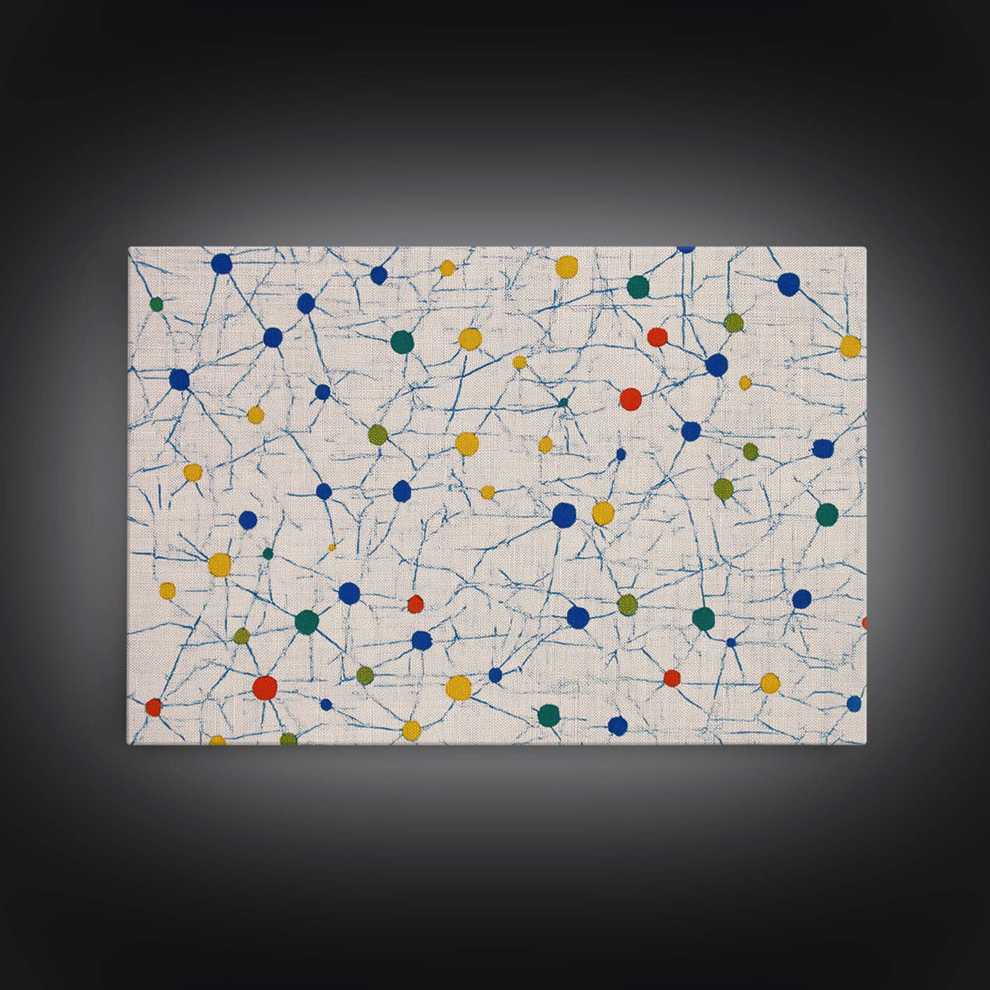 Colorful Atomic Starburst Pattern Canvas Print, Mid Century Modern Wall Art, Geometric Abstract Art, Bauhaus Home Decor, Art Print