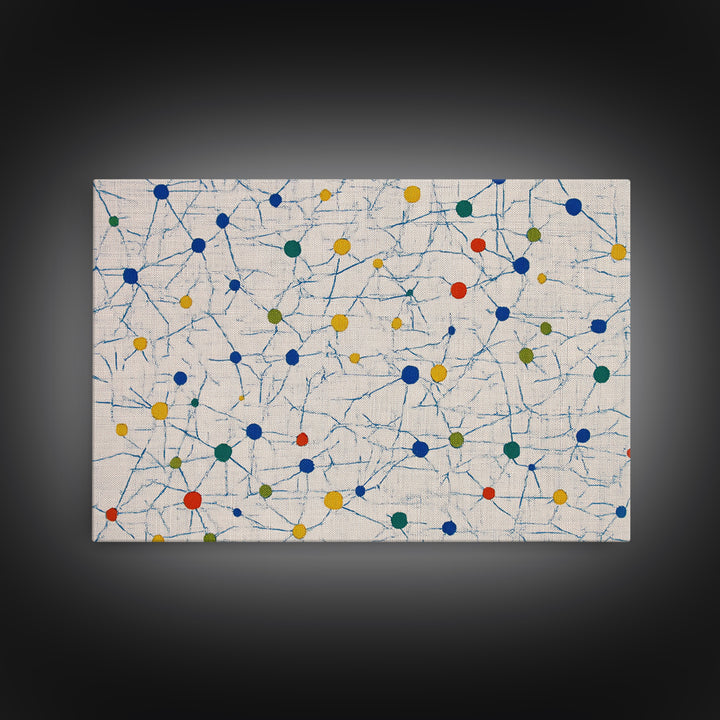 Colorful Atomic Starburst Pattern Canvas Print, Mid Century Modern Wall Art, Geometric Abstract Art, Bauhaus Home Decor, Art Print