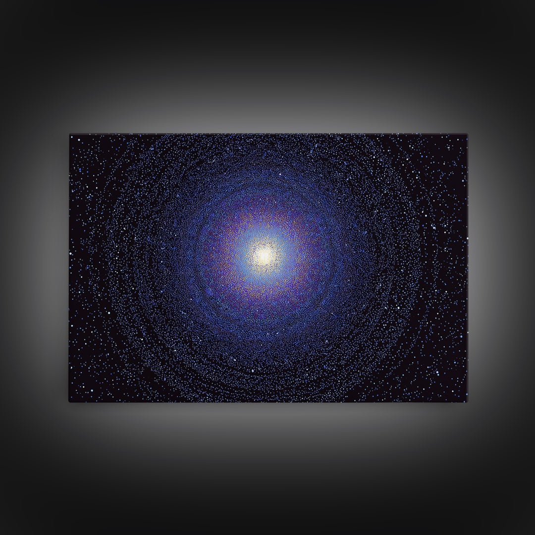 Blue Spiral Galaxy Wall Art, Modern Abstract Art Print, Cosmic Retro Poster, Space Decor For Bedroom Living Room Office Decor