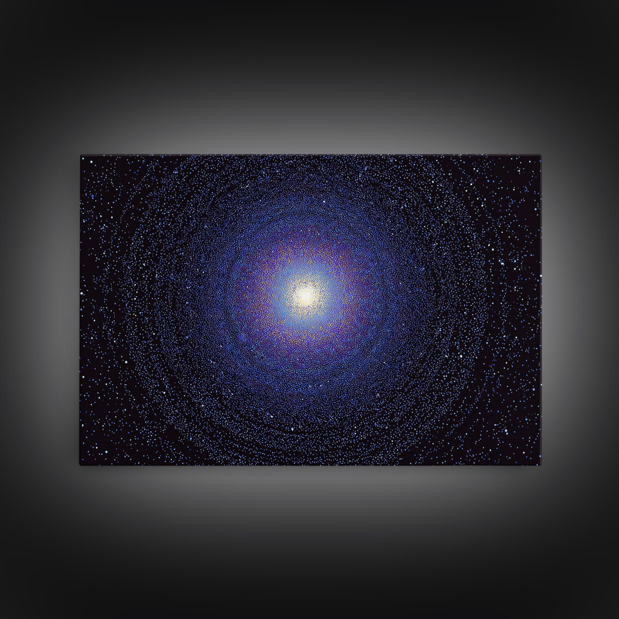 Blue Spiral Galaxy Wall Art, Modern Abstract Art Print, Cosmic Retro Poster, Space Decor For Bedroom Living Room Office Decor
