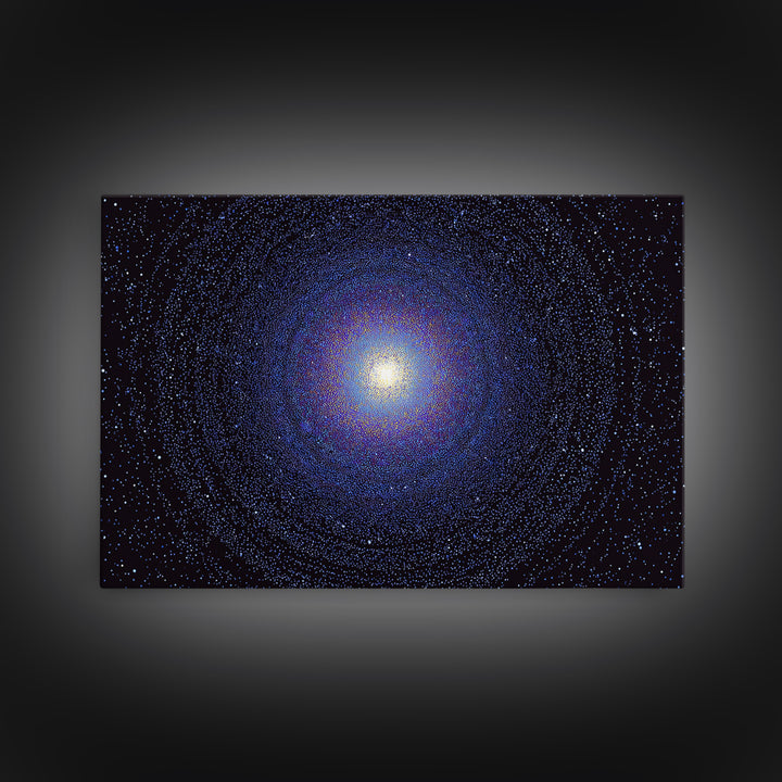 Blue Spiral Galaxy Wall Art, Modern Abstract Art Print, Cosmic Retro Poster, Space Decor For Bedroom Living Room Office Decor