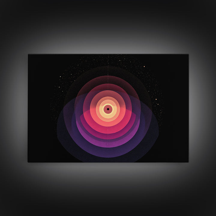 Cosmic Pink Orbital Eye Wall Art, Midcentury Modern Abstract, Space Geometric Poster, Retro Modern Wall Decor Print For Living Room