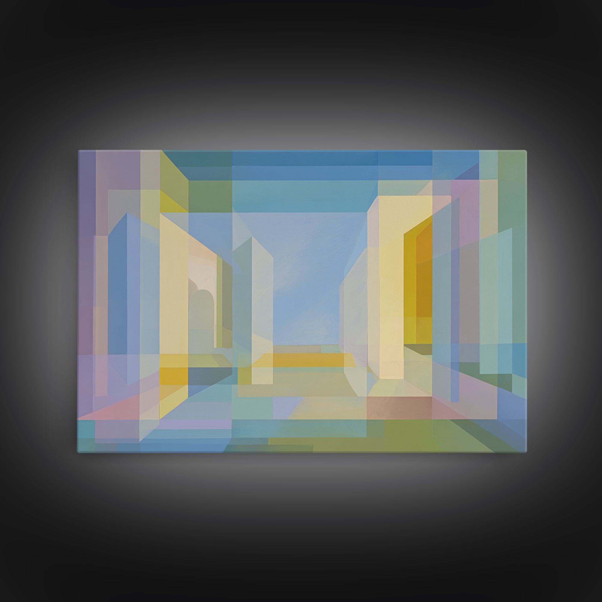 Pastel Geometric Atrium Wall Art, Scandinavian Modern, Minimalist Wall Art, Abstract Decor Art, Modern Home Decor, Office Decor