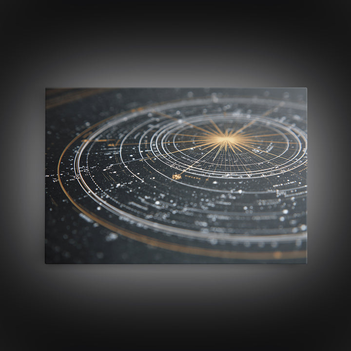 Black Gold Celestial Star Chart Wall Art, Astronomical Map Print, Modern Cosmic Decor, Space Abstract Home Office Poster