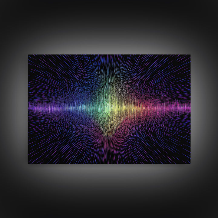 Rainbow Soundwave Abstract Wall Art, Colorful Digital Art Print, Modern Wall Decor, Music Lovers Art, Funky Wall Art, Trendy