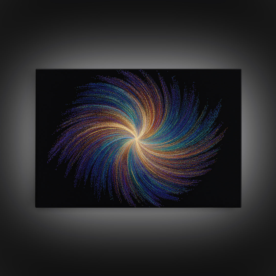 Rainbow Spiral Galaxy Canvas Print, Cosmic Abstract Wall Art, Modern Digital Art, Space Abstract Art, Colorful Home Decor