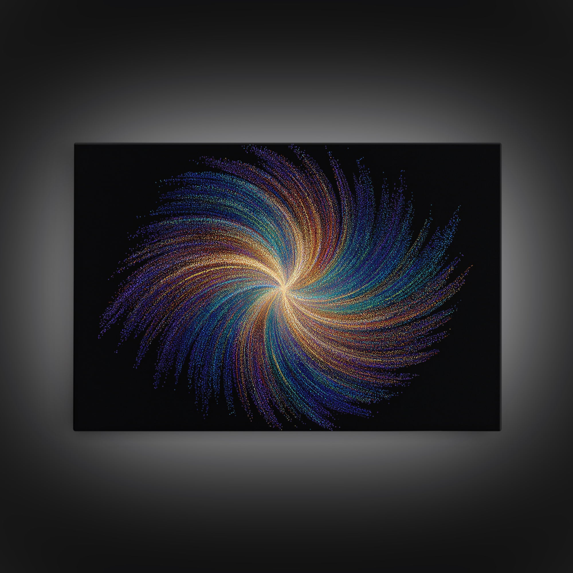 Rainbow Spiral Galaxy Canvas Print, Cosmic Abstract Wall Art, Modern Digital Art, Space Abstract Art, Colorful Home Decor