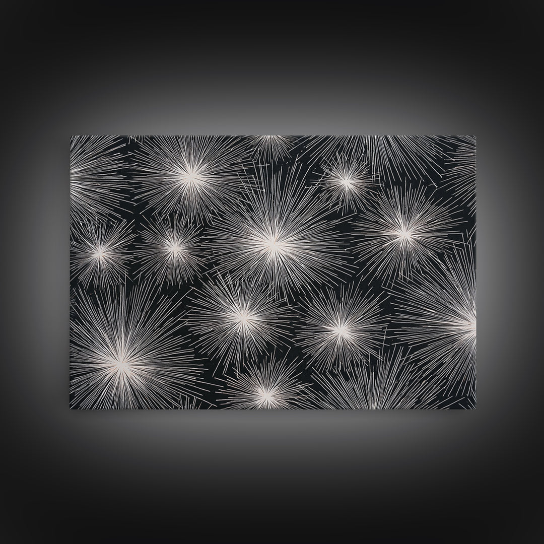 Black White Firework Starbursts Wall Art, Minimalist Canvas Print, Geometric Wall Art, Modern Abstract Art, Bold Decor Poster