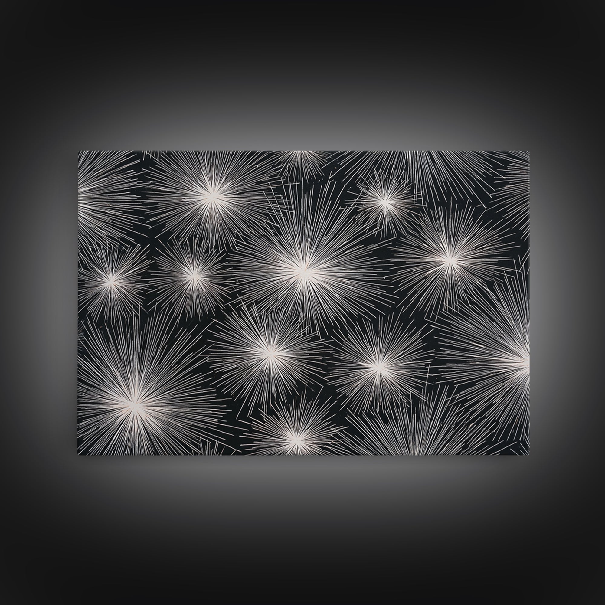 Black White Firework Starbursts Wall Art, Minimalist Canvas Print, Geometric Wall Art, Modern Abstract Art, Bold Decor Poster