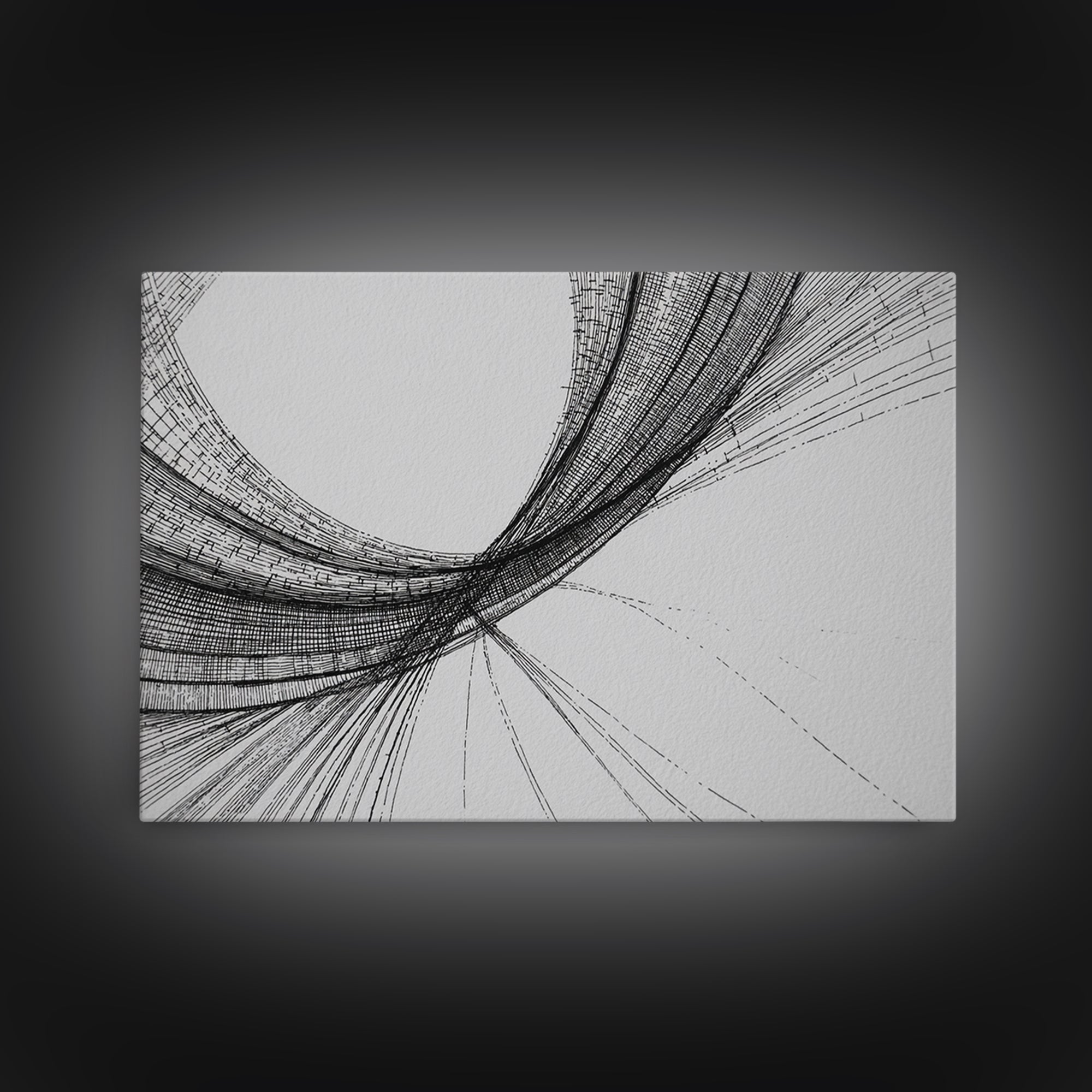 Black Fine Line Curve Wall Art, Minimalist Abstract Art Print, Monochrome Modern Wall Decor, Office Decor, Large Prints, Home Decor