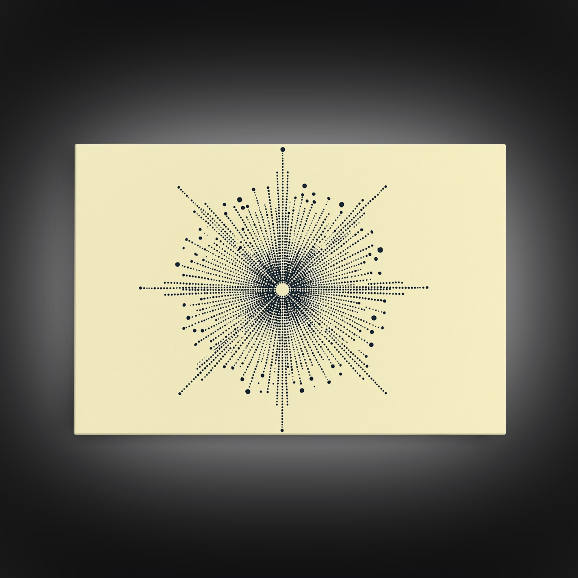 Navy Cream Dotted Starburst Wall Art, Midcentury Modern Art Print, Atomic Geometric Abstract Decor, Retro MCM Poster, Home Decor