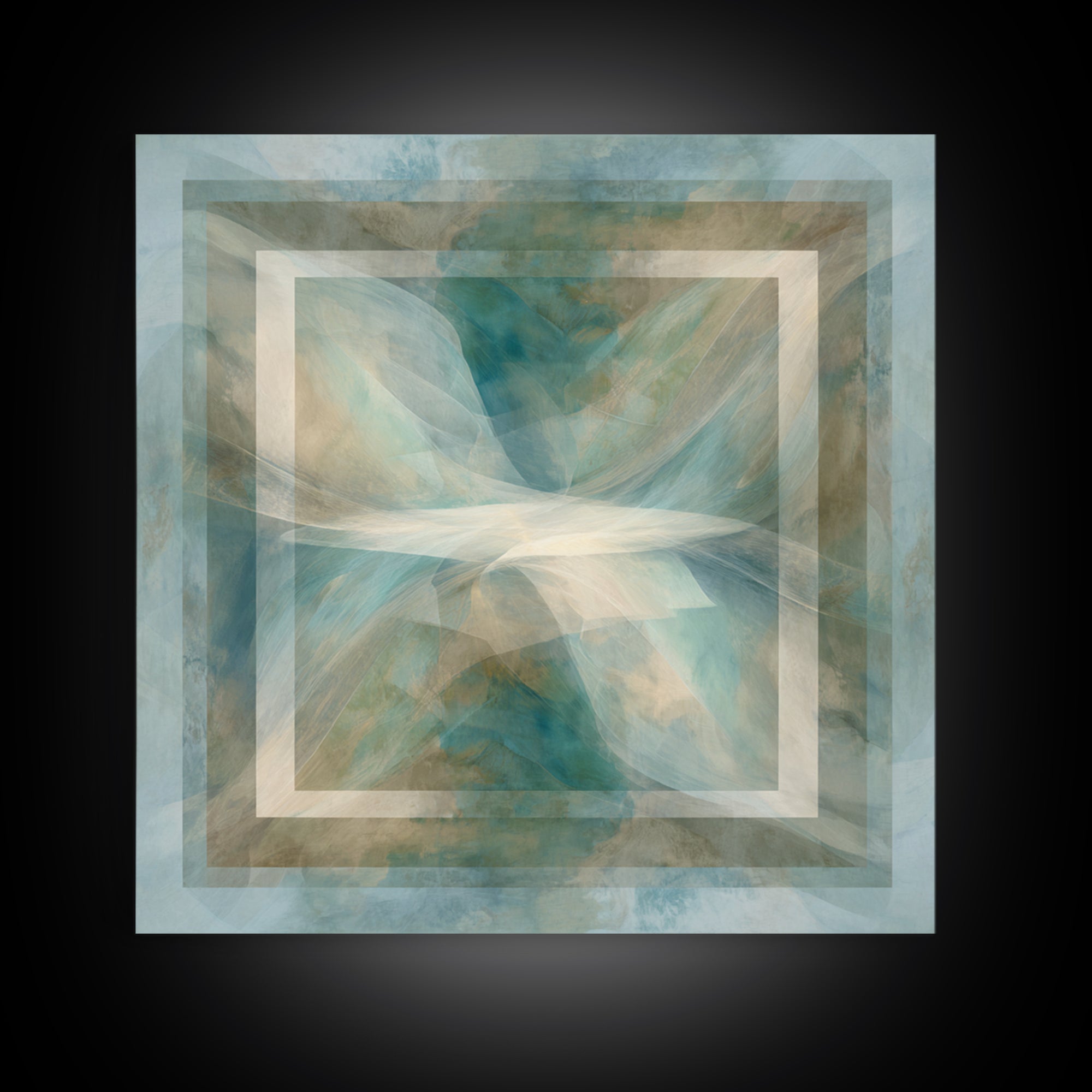 Abstract Breath Waves Canvas Print, Meditation Art, Hanging Wall Art, Living Room Decor, Abstract Art, Stillness, MED-1x1-30