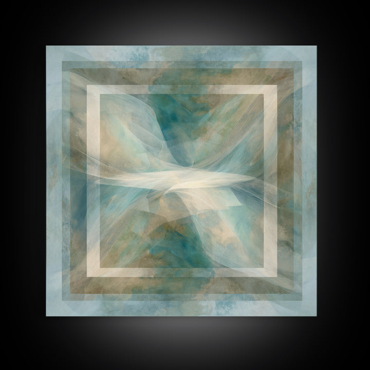 Abstract Breath Waves Canvas Print, Meditation Art, Hanging Wall Art, Living Room Decor, Abstract Art, Stillness, MED-1x1-30