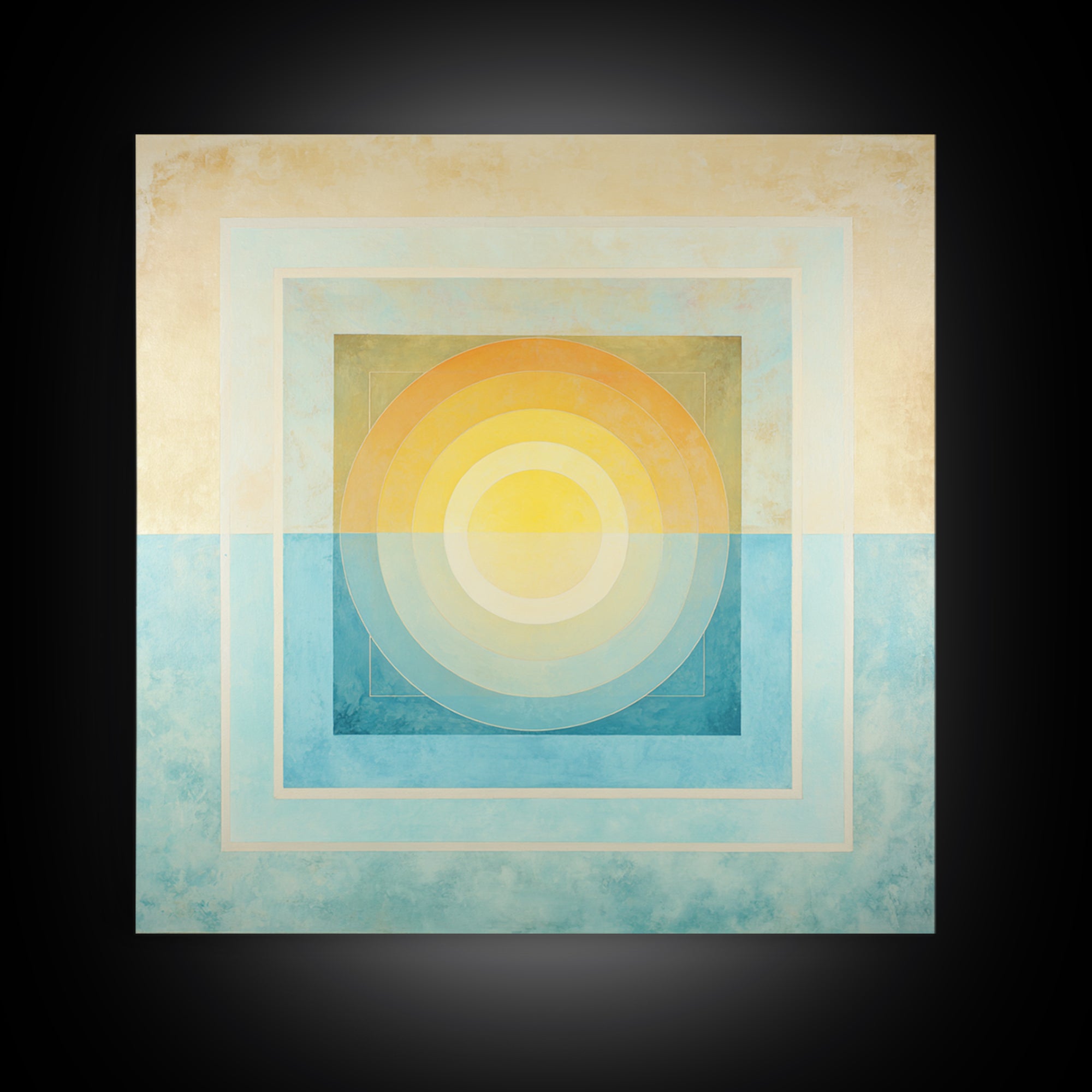 Soft Chakra Color Gradient Without Symbols Overload Canvas Print, Meditation Art, Psychedelic Art, Living Room Decor, Stillness, MED-1x1-34