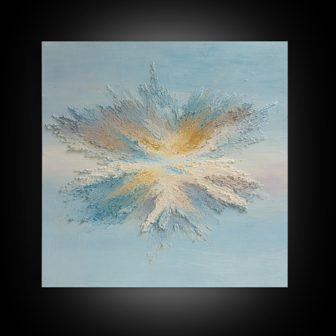 Abstract Breath Waves Framed Canvas Print, Meditation Art, Spiritual Wall Art, Living Room Decor, Abstract Art, Stillness, MED-1x1-6