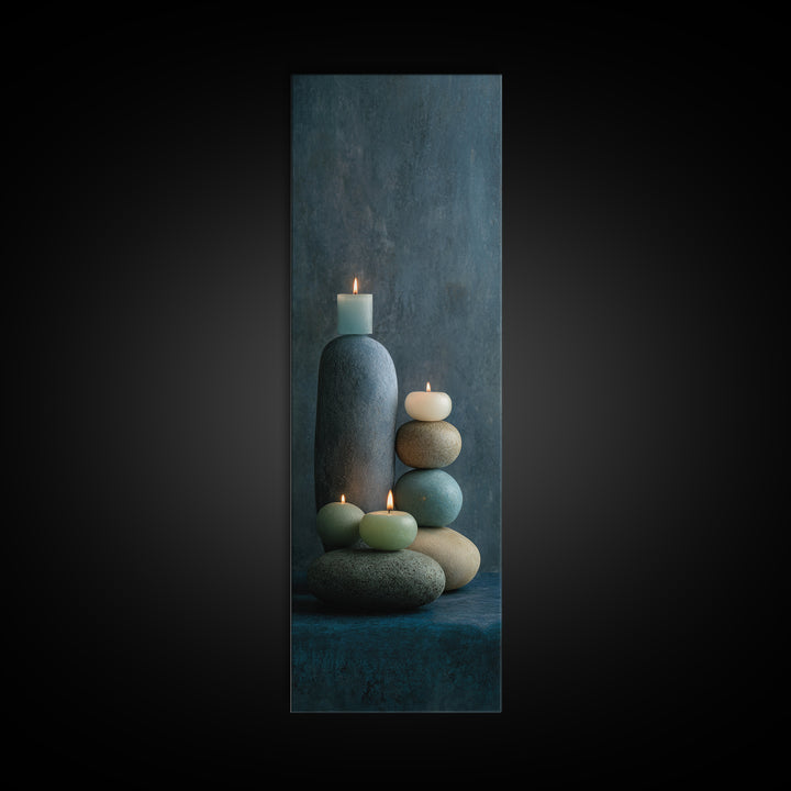 Minimal Candle Flame on Dark Background Canvas Print, Meditation Art, Printable Artwork, Living Room Decor, Fine Art, Stillness, MED-1x3-2
