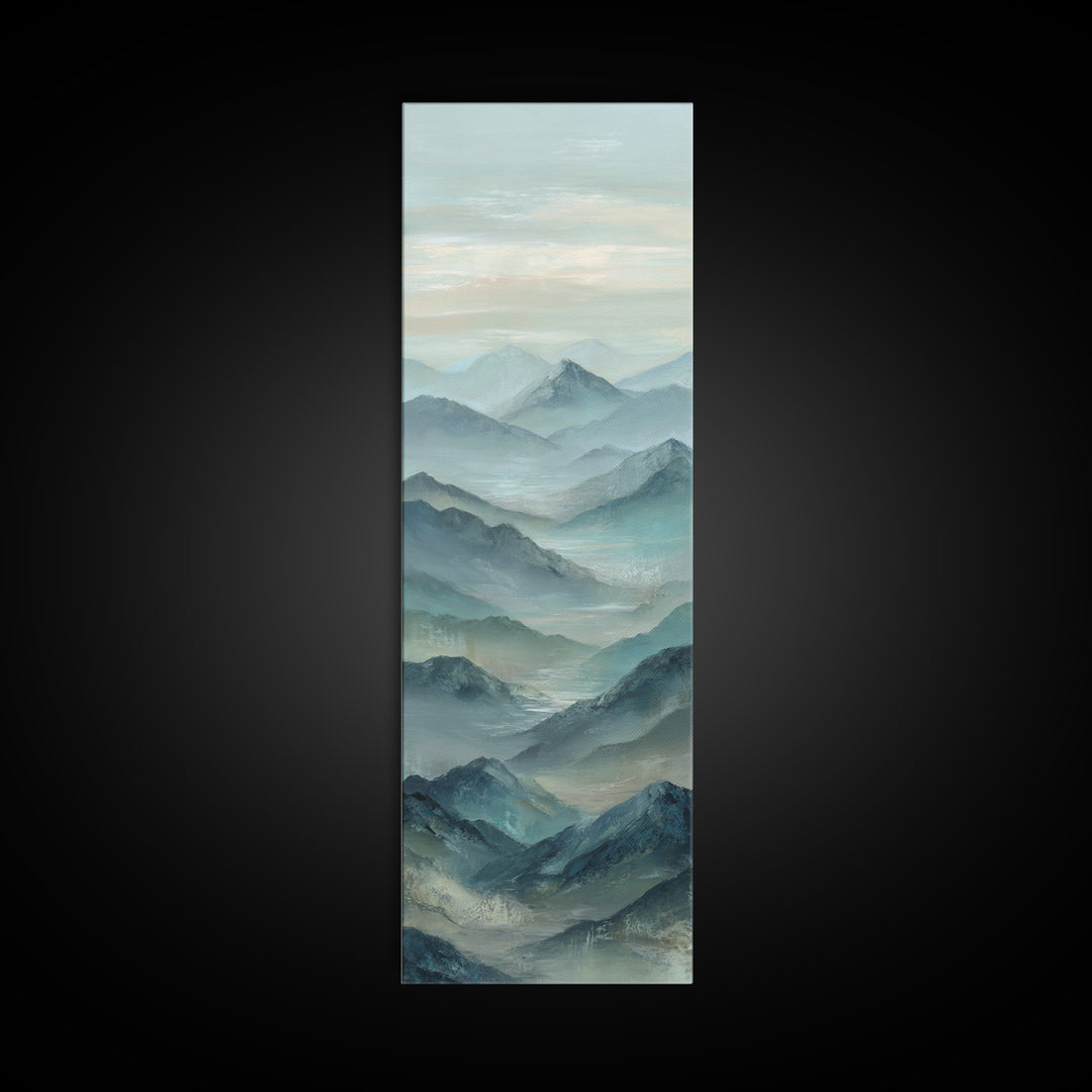 Sunrise over Himalayan Style Mountains Canvas Print, Meditation Art, Fine Art Print, Living Room Decor, Fine Art, Stillness, MED-1x3-5