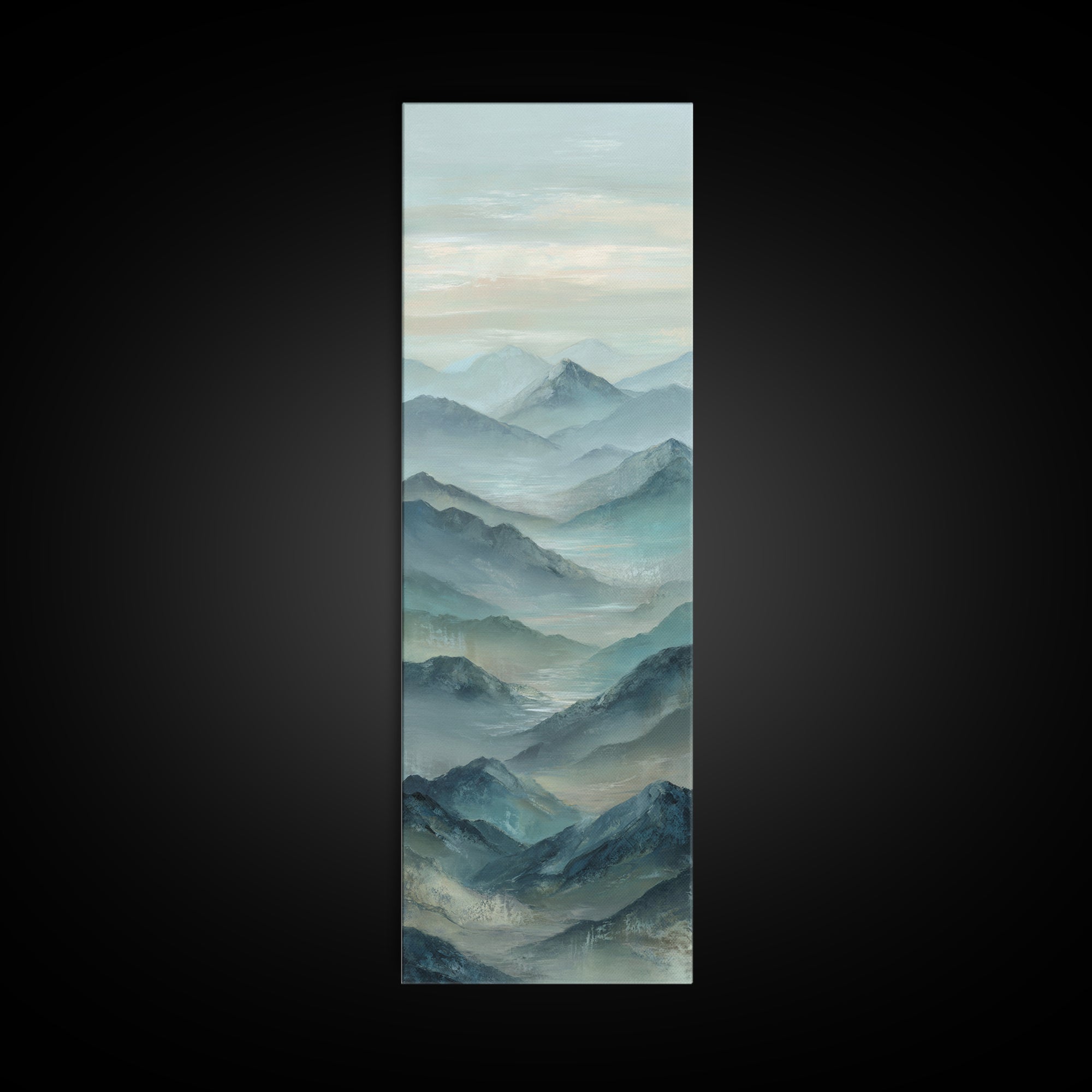 Sunrise over Himalayan Style Mountains Canvas Print, Meditation Art, Fine Art Print, Living Room Decor, Fine Art, Stillness, MED-1x3-5