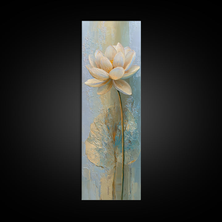 Sacred Geometry Lotus Framed Canvas Print, Meditation Art, Neutral Decor, Living Room Decor, Fine Art, Stillness, Home Decor, MED-1x3-75