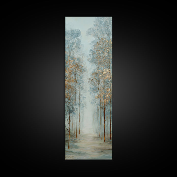 Misty Forest Path Canvas Print, Meditation Art, Boho Decor, Living Room Decor, Fine Art, Stillness, Original Art, Abstract Art, MED-1x3-97