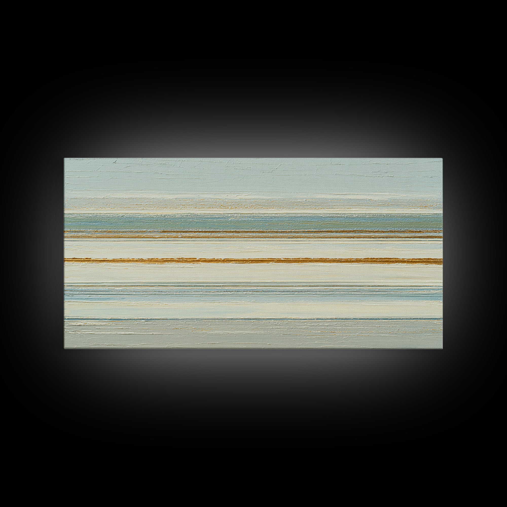 Sand Garden Lines as Minimalist Pattern Framed Canvas Print, Meditation Art, Living Room Decor, Oil Painting, Stillness, MED-2x1-43