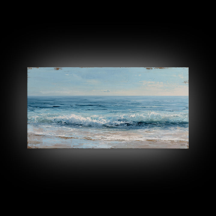 Ocean Horizon with Meditative Stillness Canvas Print, Meditation Art, Wall Art, Living Room Decor, Fine Art, Stillness, MED-2x1-62