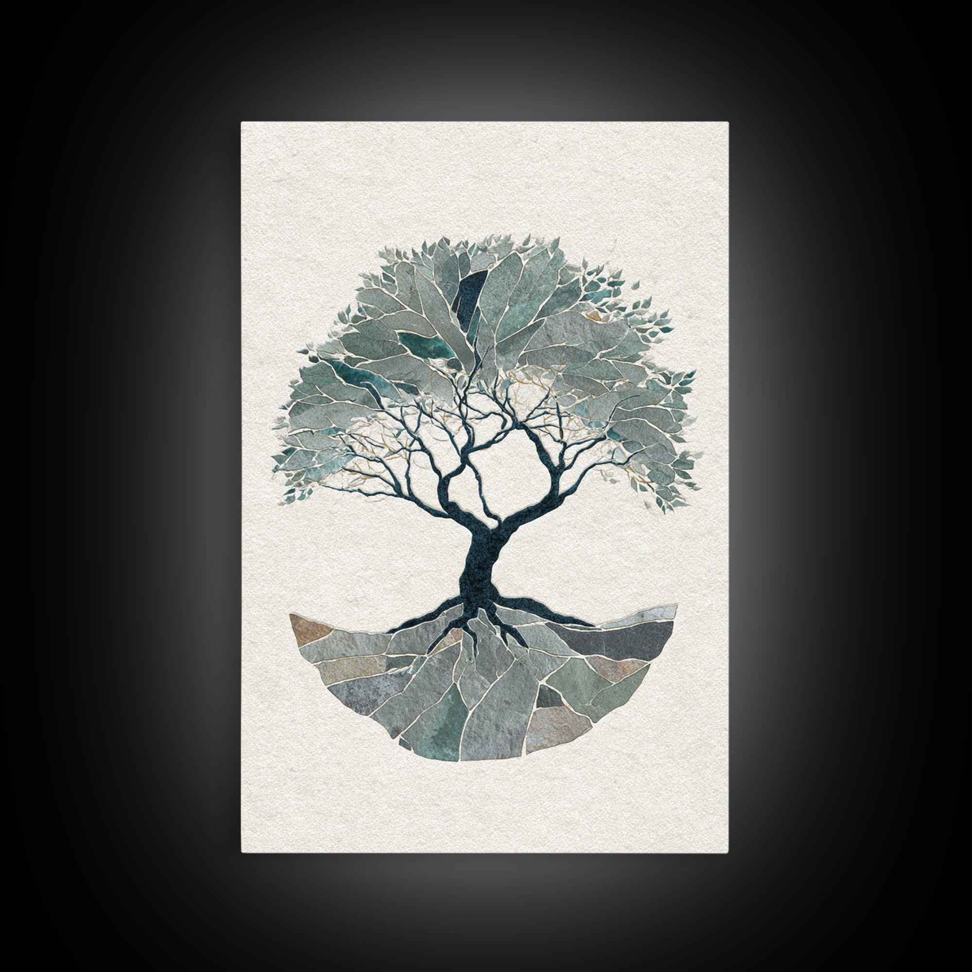 Tree of Life Framed Canvas Print, Meditation Art, Wall Decor, Living Room Decor, Fine Art, Stillness, Black Woman Art, MED-2x3-52